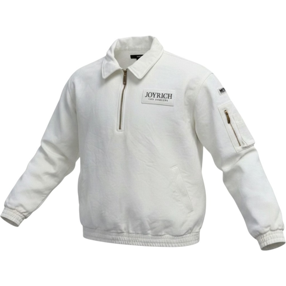 JOYRICH Pullover Jacket Men M White Half-Zip Novelist Collab Utility Streetwear